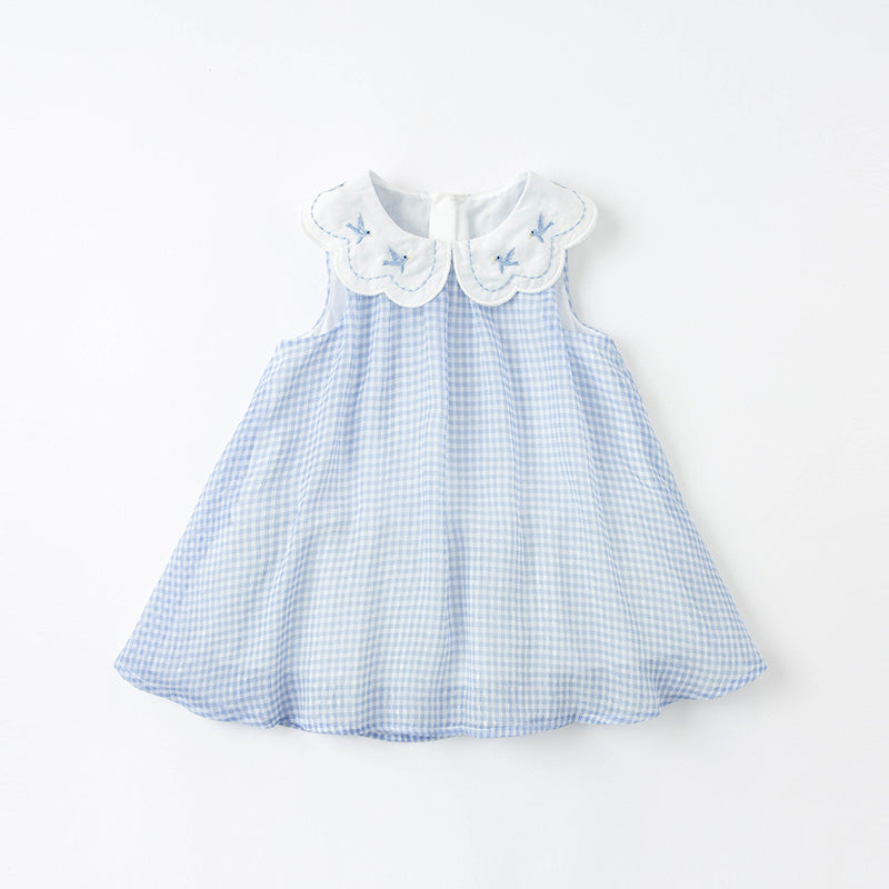 Blue plaid party Dress