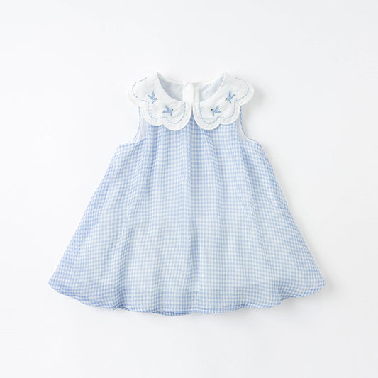 Blue plaid party Dress