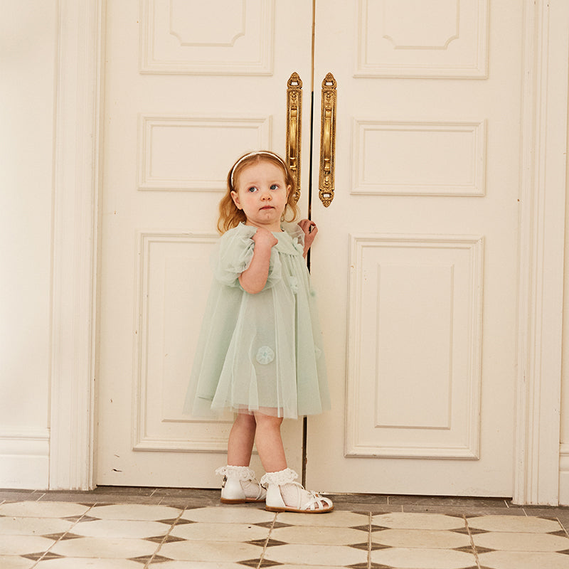 Green Tulle Flowers Dress