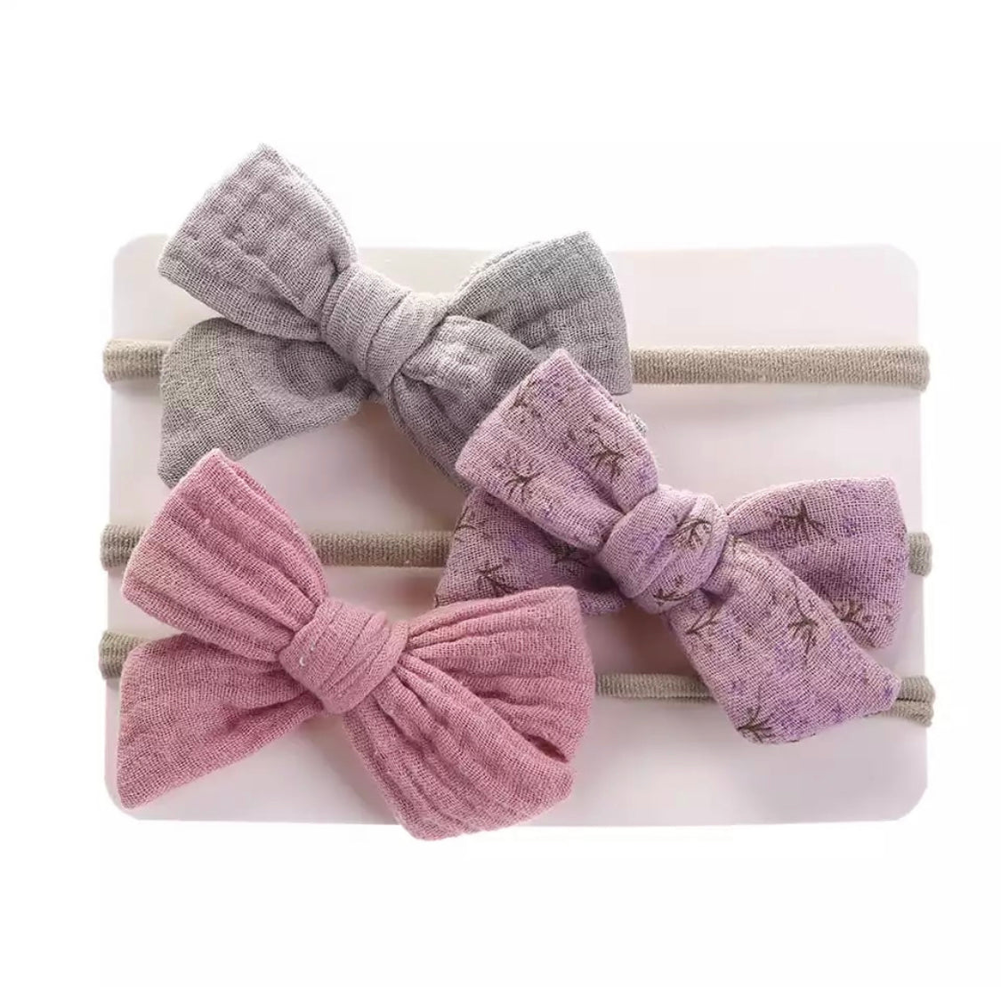 Baby bow headband set