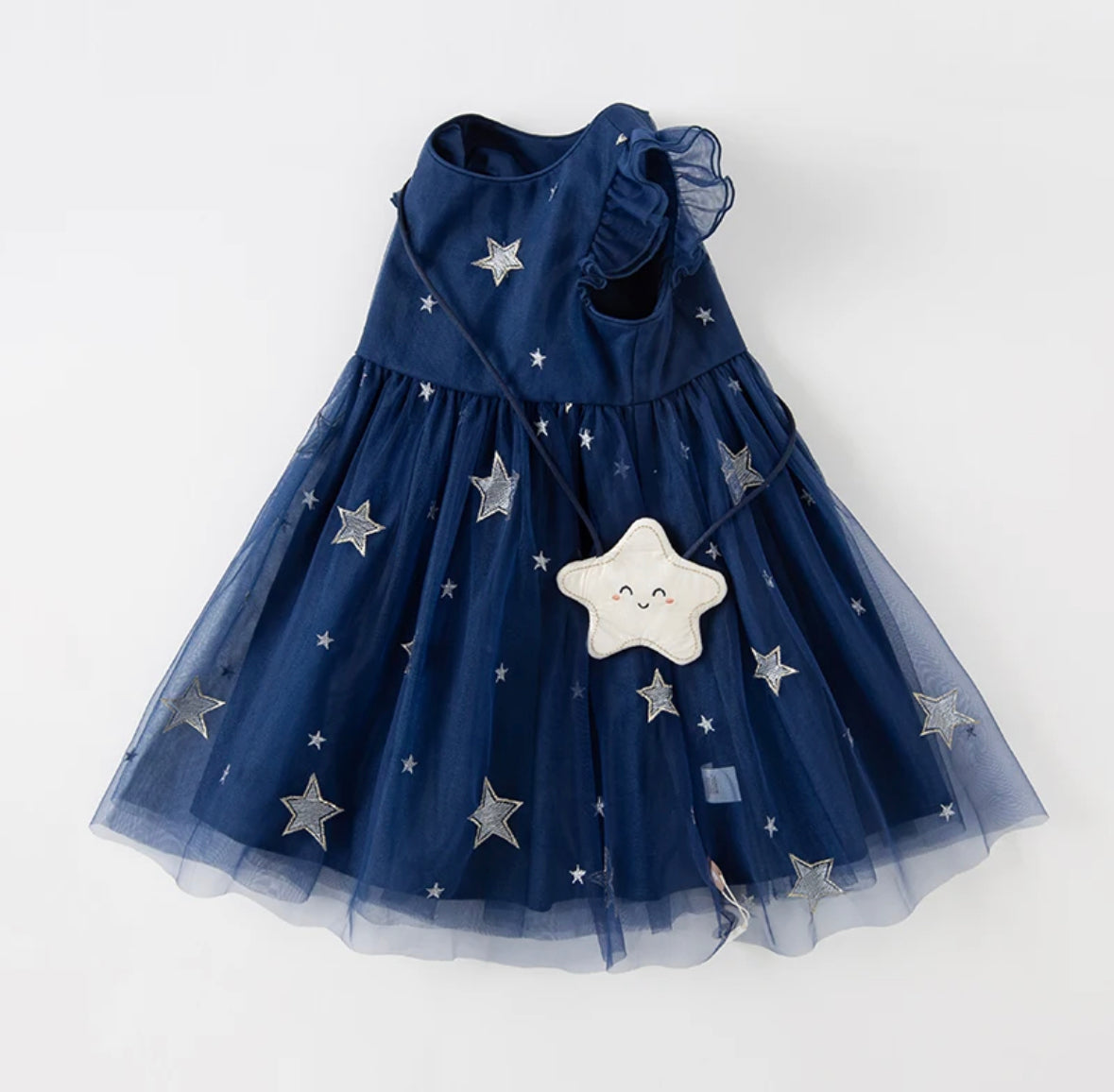 Navy Blue Stars dress and bag set