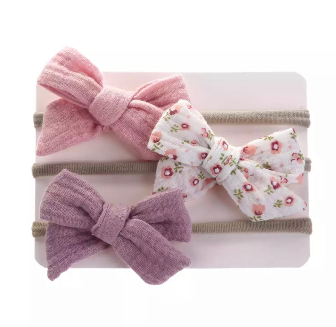 Baby bow headband set