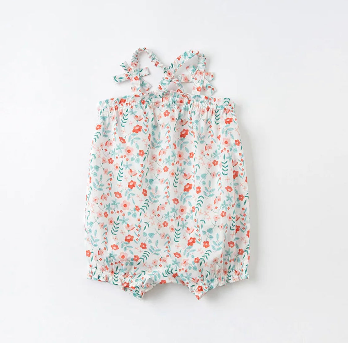 Floral summer Romper and hat set