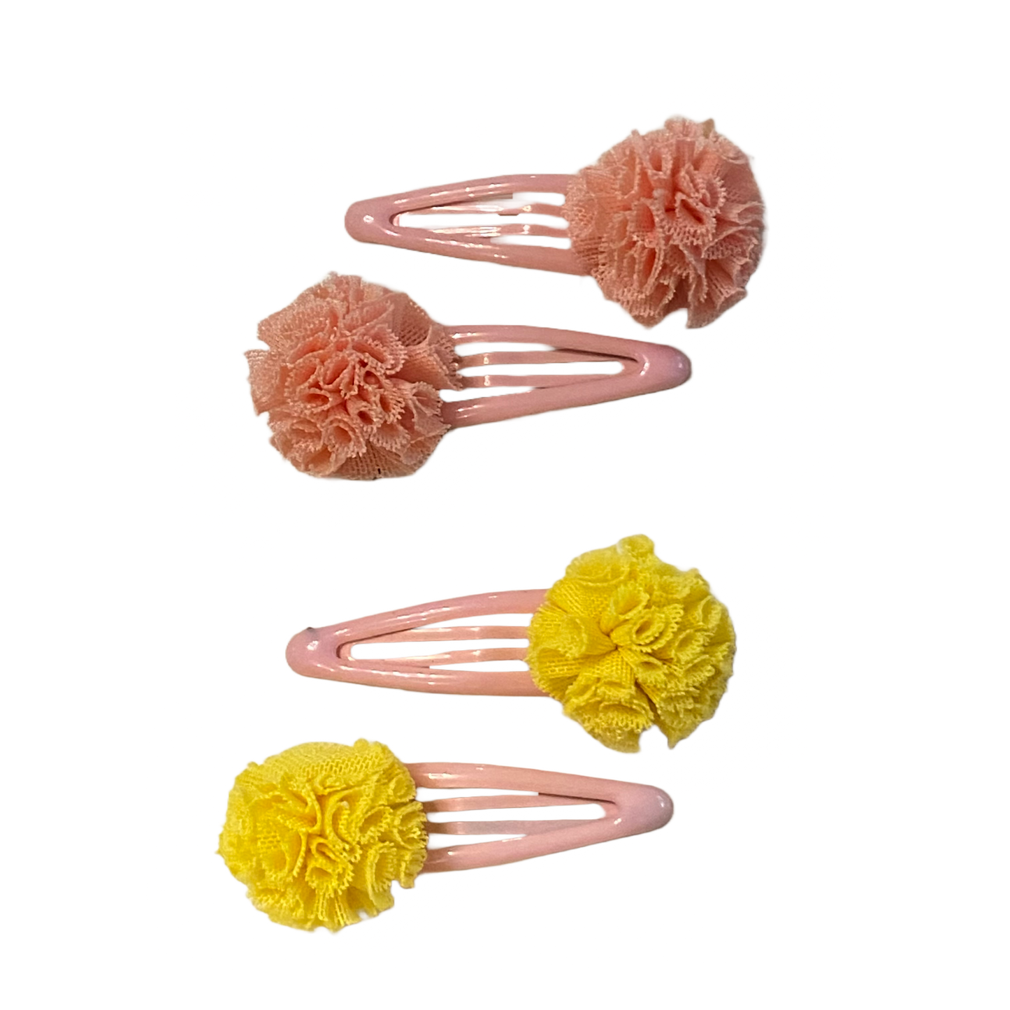 Tulle Pom Pom 4-piece clip set