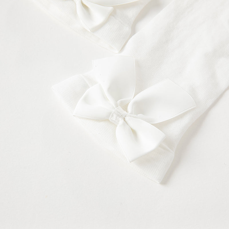 White Nylon Bow socks