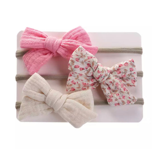 Baby bow headband set