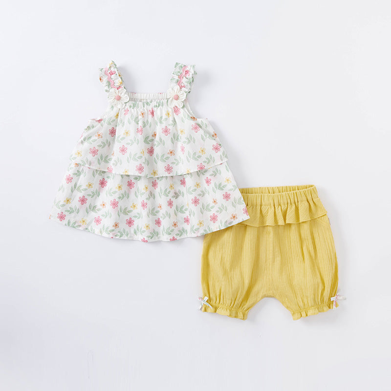Yellow floral short set