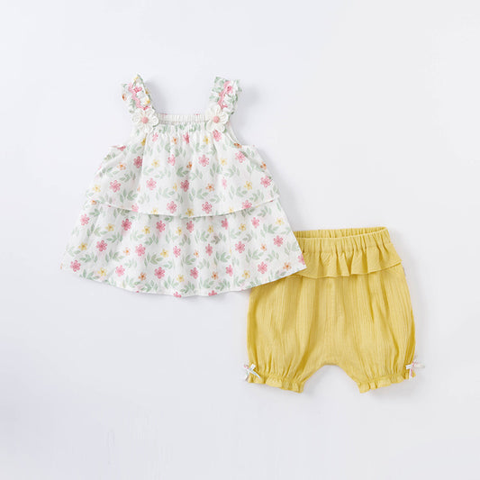 Yellow floral short set