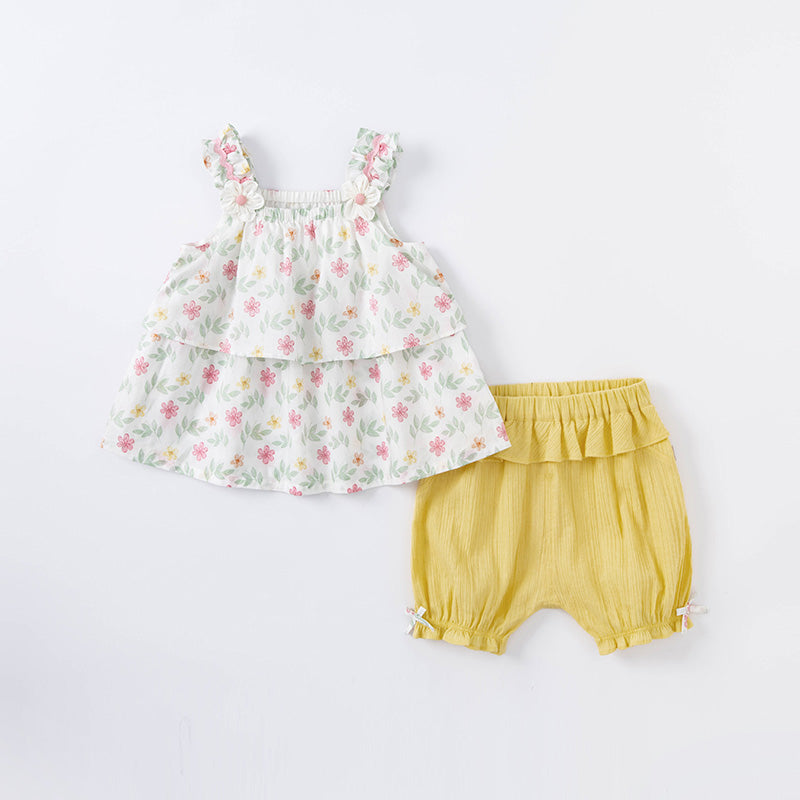 Yellow floral short set