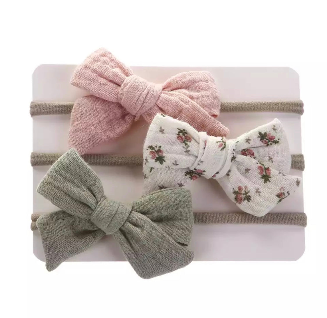 Baby bow headband set