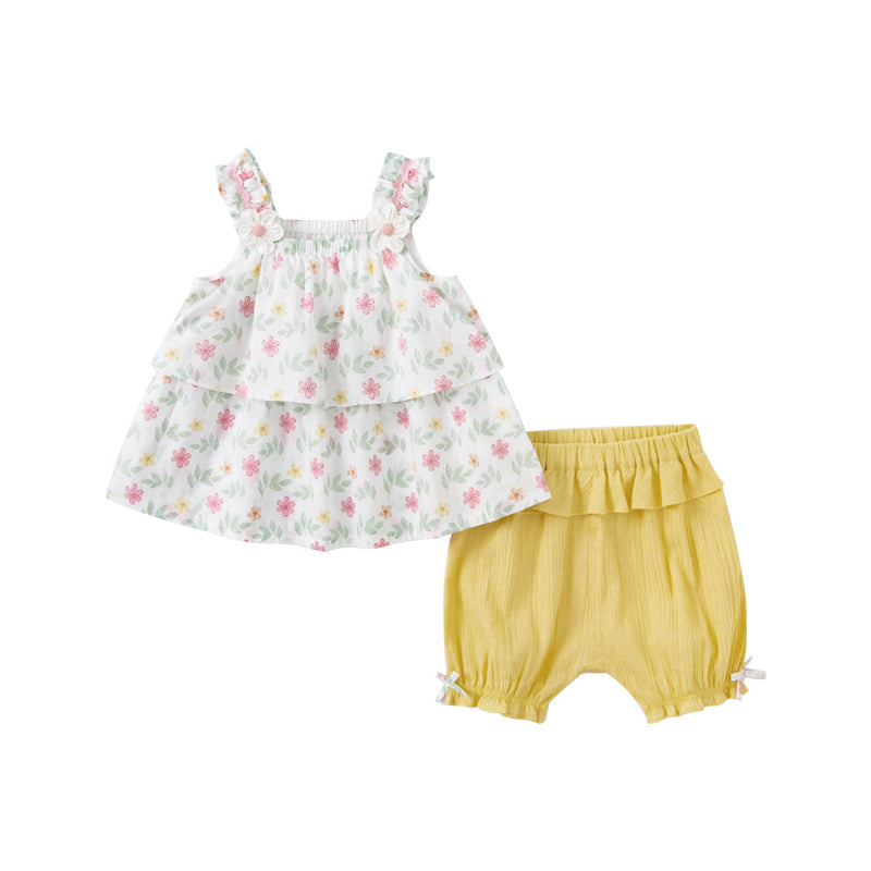 Yellow floral short set