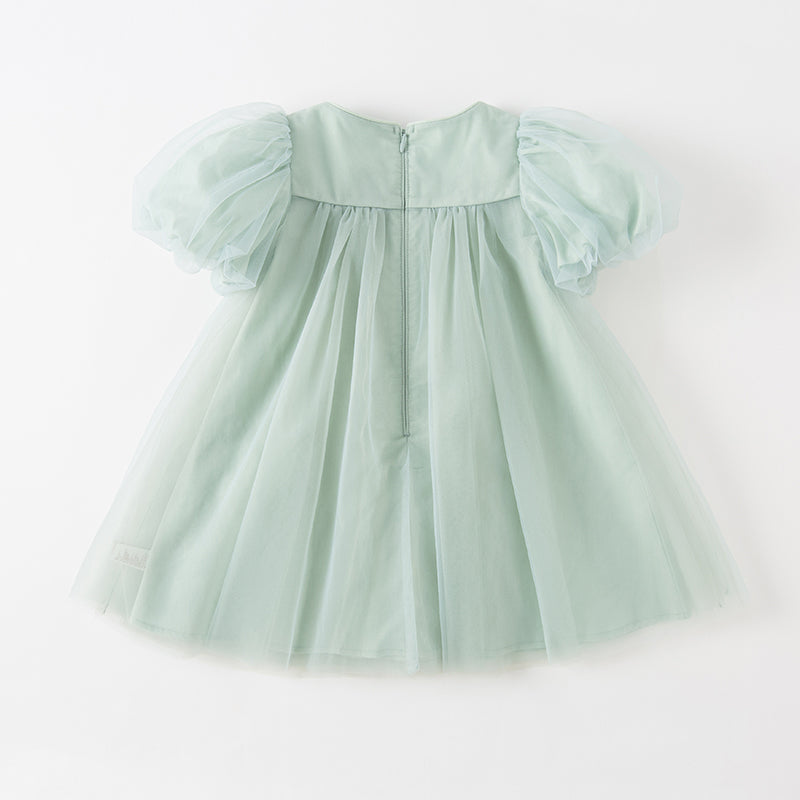 Green Tulle Flowers Dress