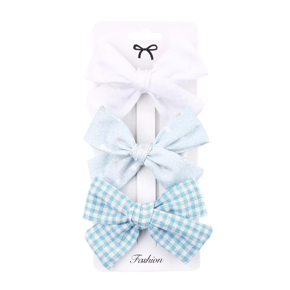 Multicolor Bow clip set